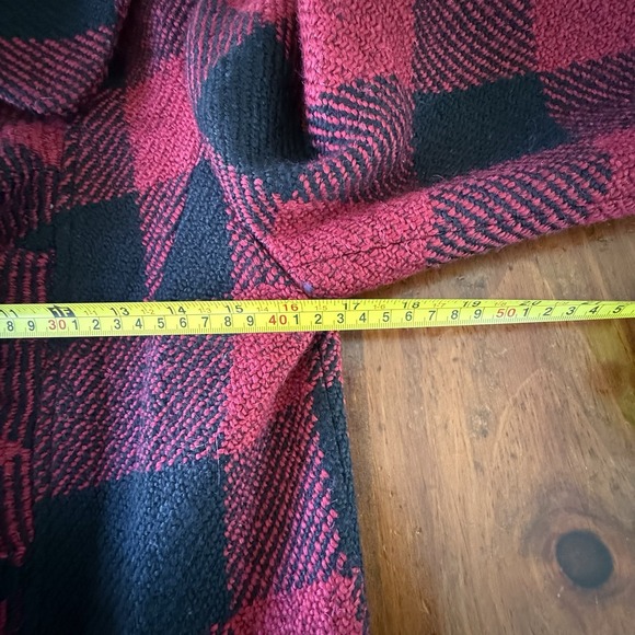 PLENTY Tracy Reese Red Plaid COAT S Buffalo Christmas Anthropologie Holiday - Picture 14 of 16
